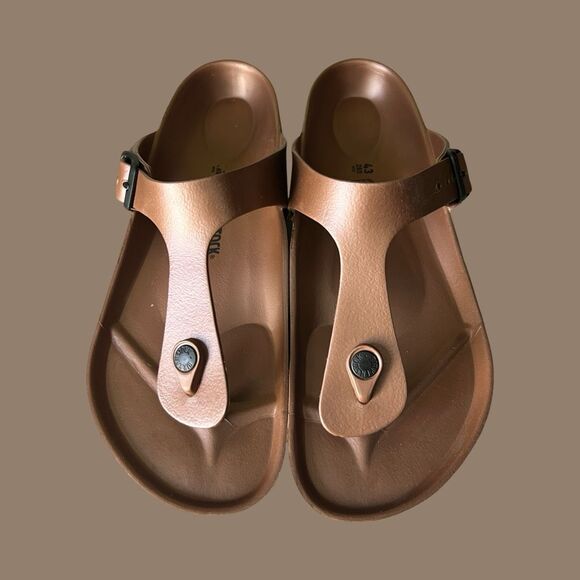NWOB Birkenstock EVA Gizeh WATERPROOF - Metallic Copper - 1001506 Size 43 M 10 W - Picture 2 of 7